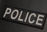 Large Reflective POLICE Patch - Black & Grey