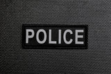 Reflective POLICE Nametape Patch - Black & Grey