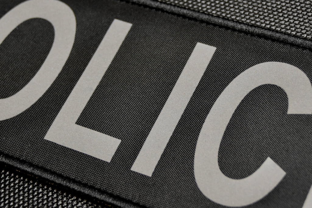 Reflective POLICE Nametape Patch - Black & Grey