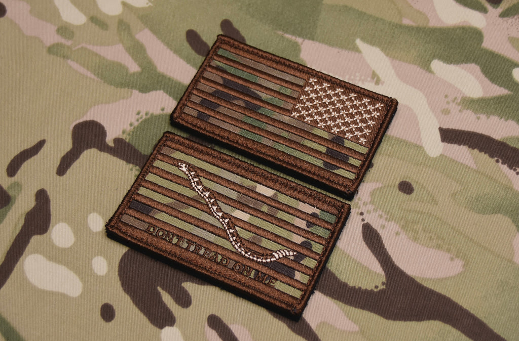 Multicam Reverse US Flag & USN First Navy Jack Patch Set