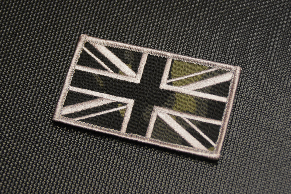 Multicam Black UK Flag Embroidered Patch