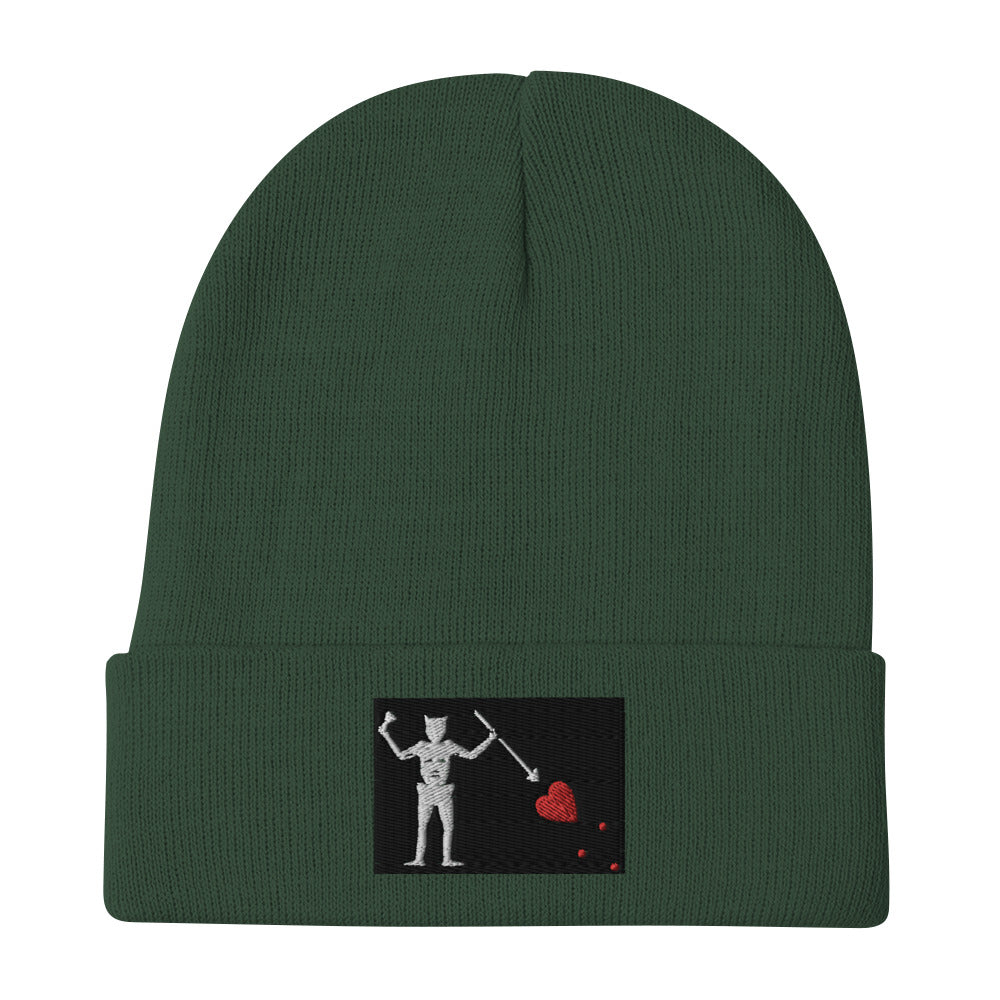 Blackbeard Pirate Flag Embroidered Beanie