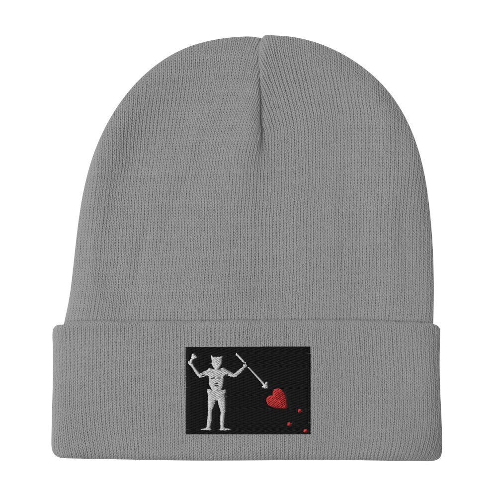 Blackbeard Pirate Flag Embroidered Beanie