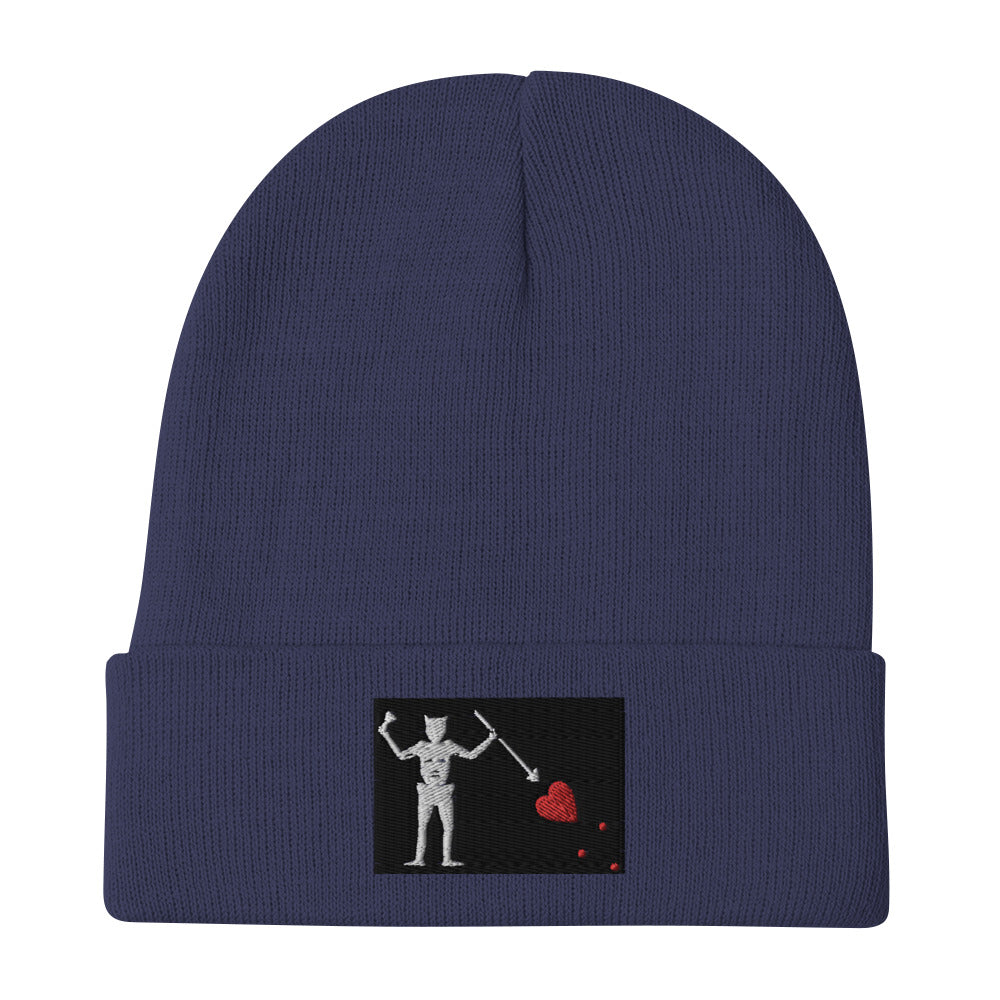 Blackbeard Pirate Flag Embroidered Beanie