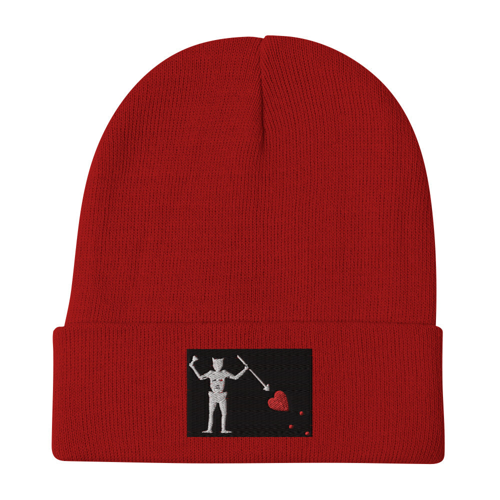 Blackbeard Pirate Flag Embroidered Beanie