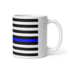 Thin Blue Line US Flag White Glossy Mug