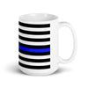 Thin Blue Line US Flag White Glossy Mug