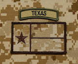 AOR1 Texas State Flag Patch & MC Tab Embroidered Morale Patch Set