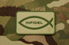 3D PVC Infidel Christian Fish Morale Patch - Multicam