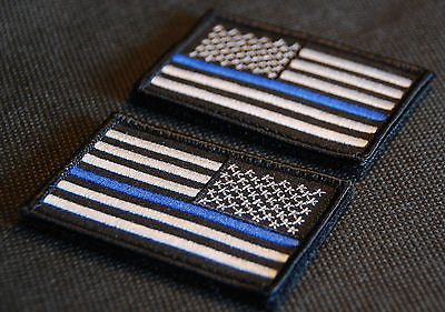 Thin Blue Line United States Flag Patch Set - Velcro