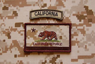 AOR1 California State Flag Patch & Multicam Tab Set