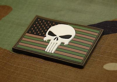 USA Flag Patch 3D PVC Morale Patch - Woodland GITD