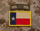 Texas State Flag & Multicam Texas Tab Patch Set