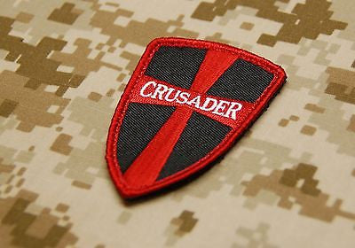Crusader Cross Shield Morale Patch - Black & Red