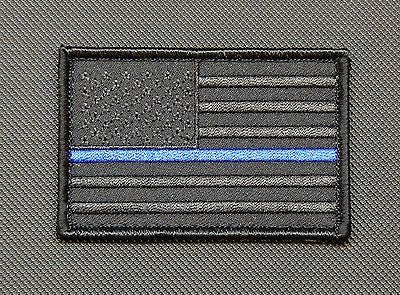 Blackout Thin Blue Line United States Flag Morale Patch