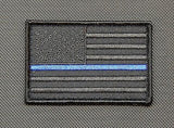 Blackout Thin Blue Line United States Flag Morale Patch