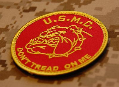 USMC Don't Tread On Me Morale Patch - Red & Gold
