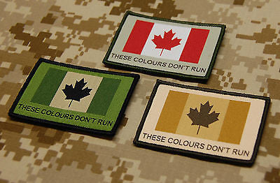 Canadian These Colours Don't Run Woven Morale Patch Set