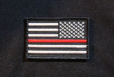 Thin Red Line Reverse United States Flag Patch - Iron On
