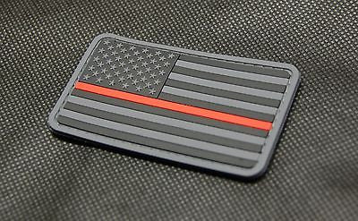 Thin Red Line PVC US Flag Patch - Gray
