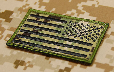 NWU Type III US Coast Guard Ensign Flag & Reverse US Flag Uniform Patch Set
