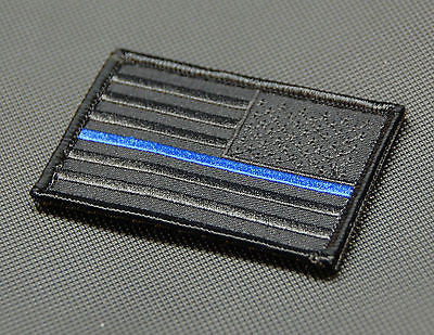 Blackout Thin Blue Line Reverse United States Flag Morale Patch