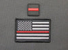 Thin Red Line United States Flag & 3D PVC Button Patch Set Firefighter EMT