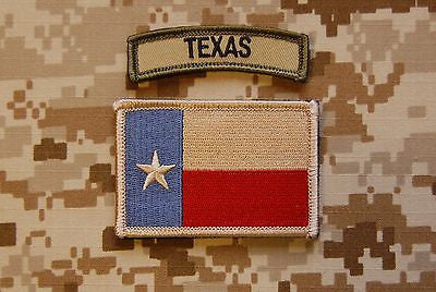 Subdued Texas State Flag & Multicam Texas Tab Patch Set