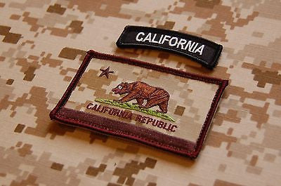 AOR1 California State Flag Patch & BW Tab Set