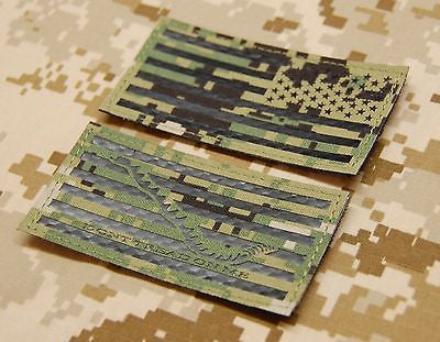 IR NWU Type III Reverse US Flag & First Navy Jack Patch Set - Full Size 4" x 2"
