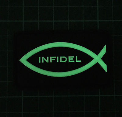 Infidel Christian Fish GITD 3D PVC Morale Patch