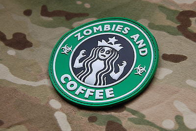 Embroidered  Starbucks Zombies and Coffee Velcro Morale Patch