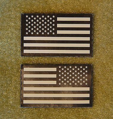 Mini US IR Flag Patch Set - Tan & Black