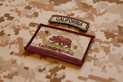 AOR1 California State Flag Patch & Multicam Tab Set