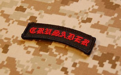 CRUSADER Tab Morale Patch Velcro - Black & Red