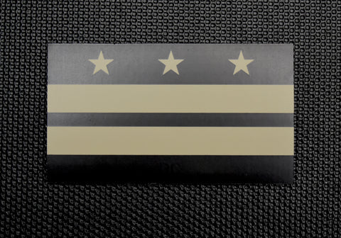 Reverse American Flag Patch Black and White