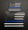 Oregon State Thin Blue Line 3D PVC Morale Patch & Decal Set