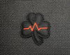 Thin Red EKG Line Clover PVC Morale Patch
