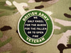 British Army Veteran We Only Kneel For The Queen Woven Morale Patch