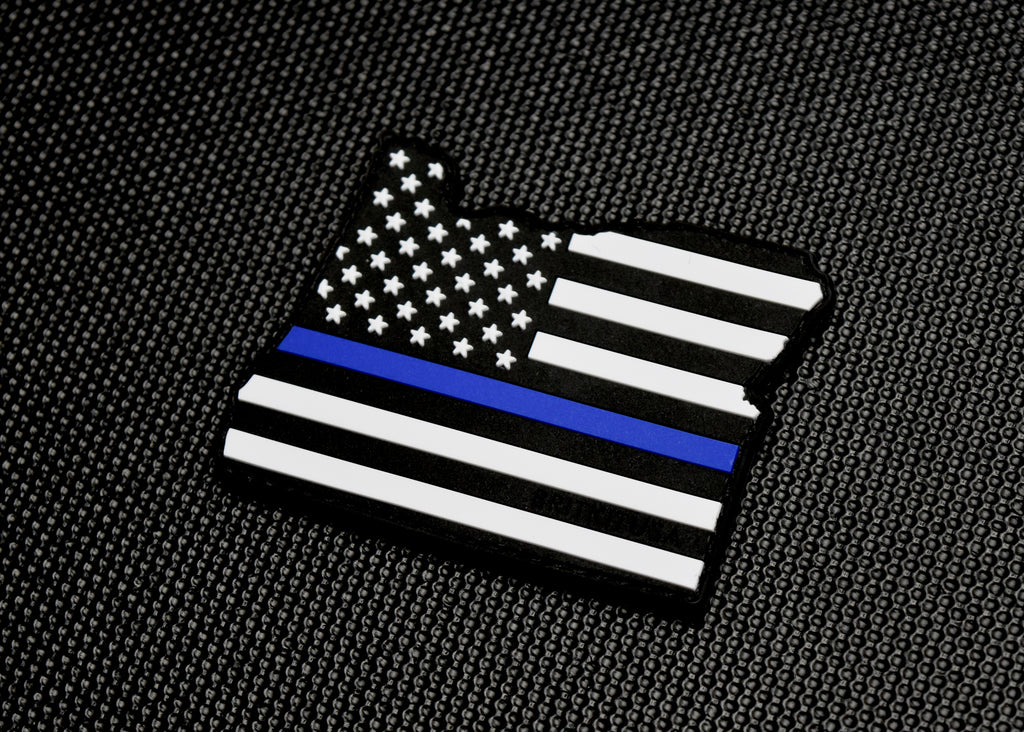 Oregon State Thin Blue Line 3D PVC Morale Patch & Decal Set