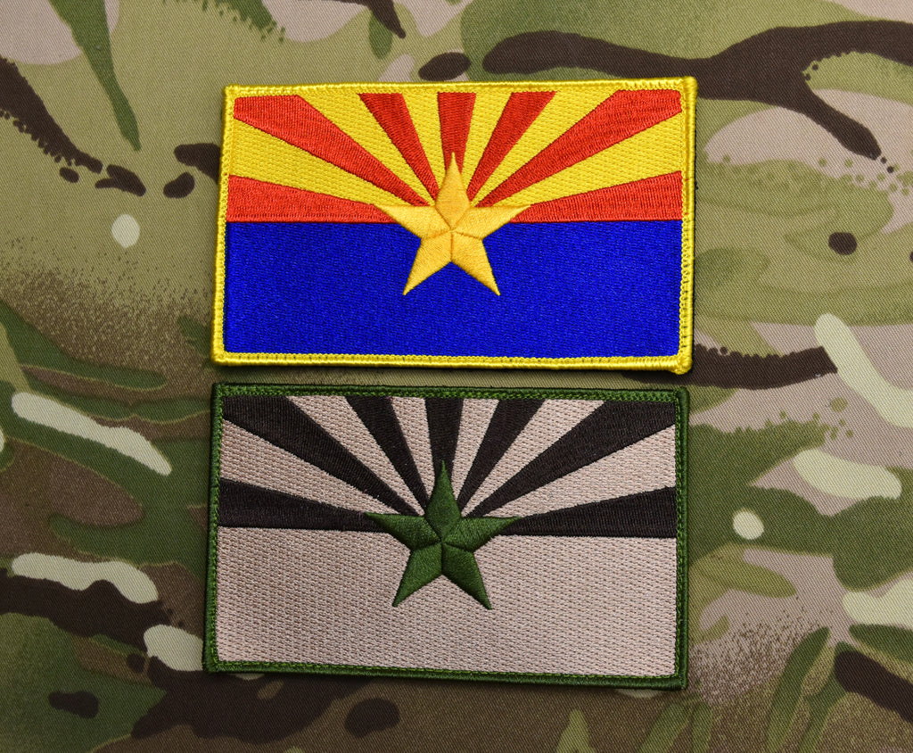 Large 3"x5" Arizona State Flag Morale Patch Set