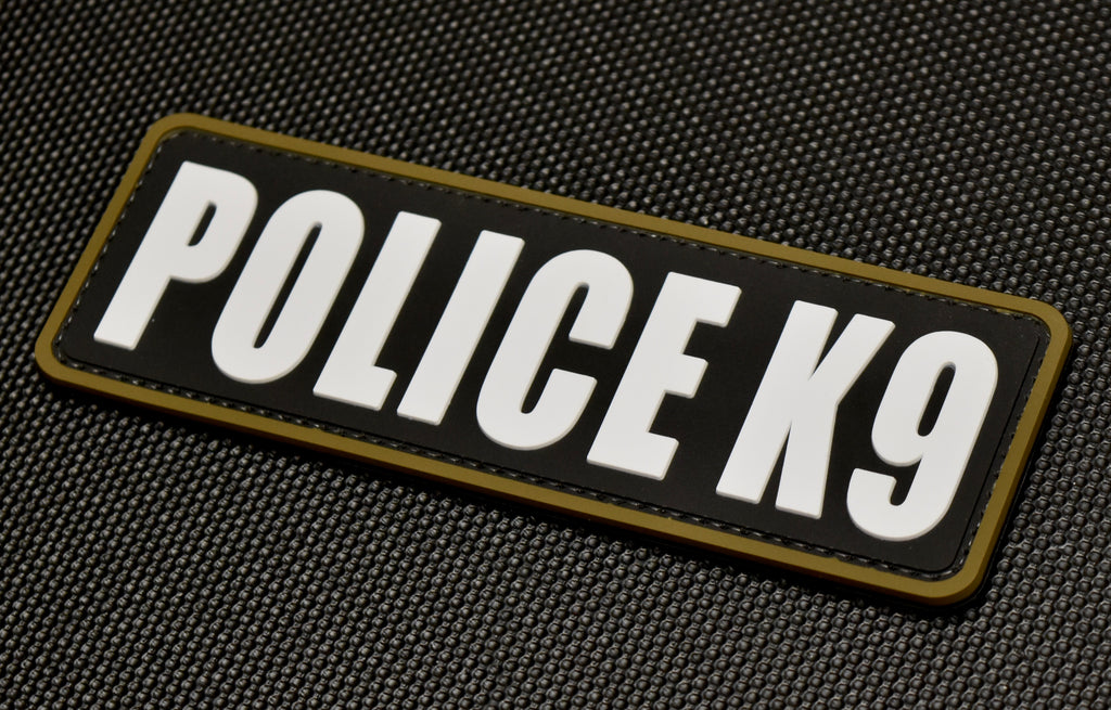 POLICE K9 Tactical Harness PVC Patch - B&W