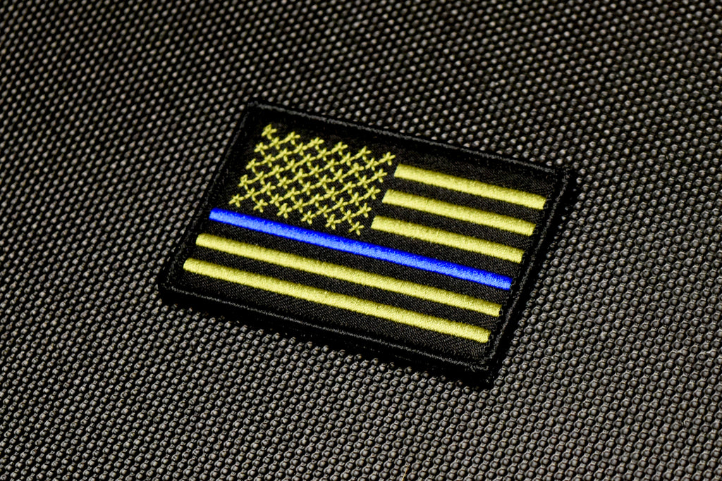 Subdued Thin Blue Line United States Flag Embroidered Patch