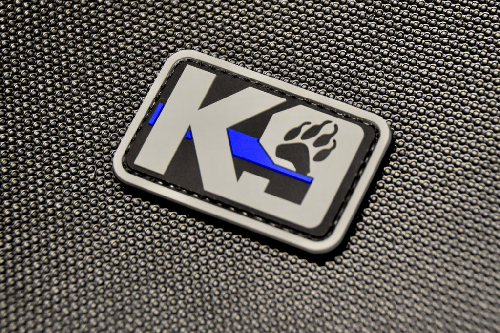 K9 Thin Blue Line Paw PVC Patch - Subdued