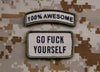 100% AWESOME Tab & GO FUCK YOURSELF Morale Patch Set