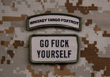 WHISKEY TANGO FOXTROT Tab & GO FUCK YOURSELF Morale Patch Set