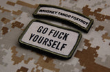 WHISKEY TANGO FOXTROT Tab & GO FUCK YOURSELF Morale Patch Set