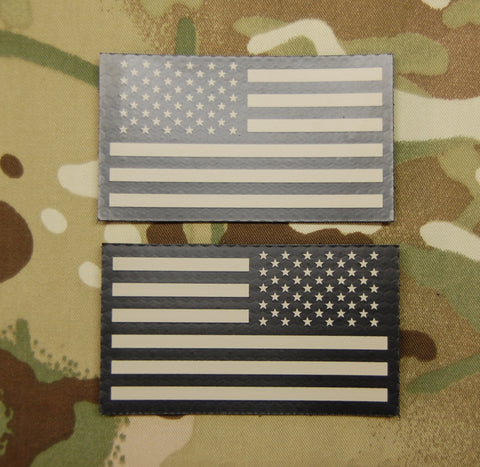 Mini Infrared US Flag Patch - Tan & Black