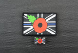 Thin Blue Line UK Flag/Poppy Pin & Patch Set