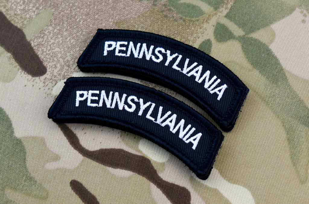 Pennsylvania State Tab Patch Set - Black & White
